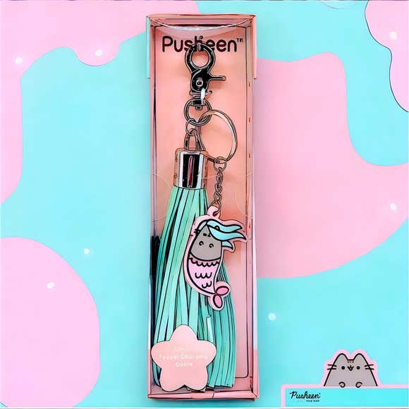 NEW Pusheen Bag Charm 3 Cord USB Charging Keychain + Unicorn Pen - Picture 8 of 14